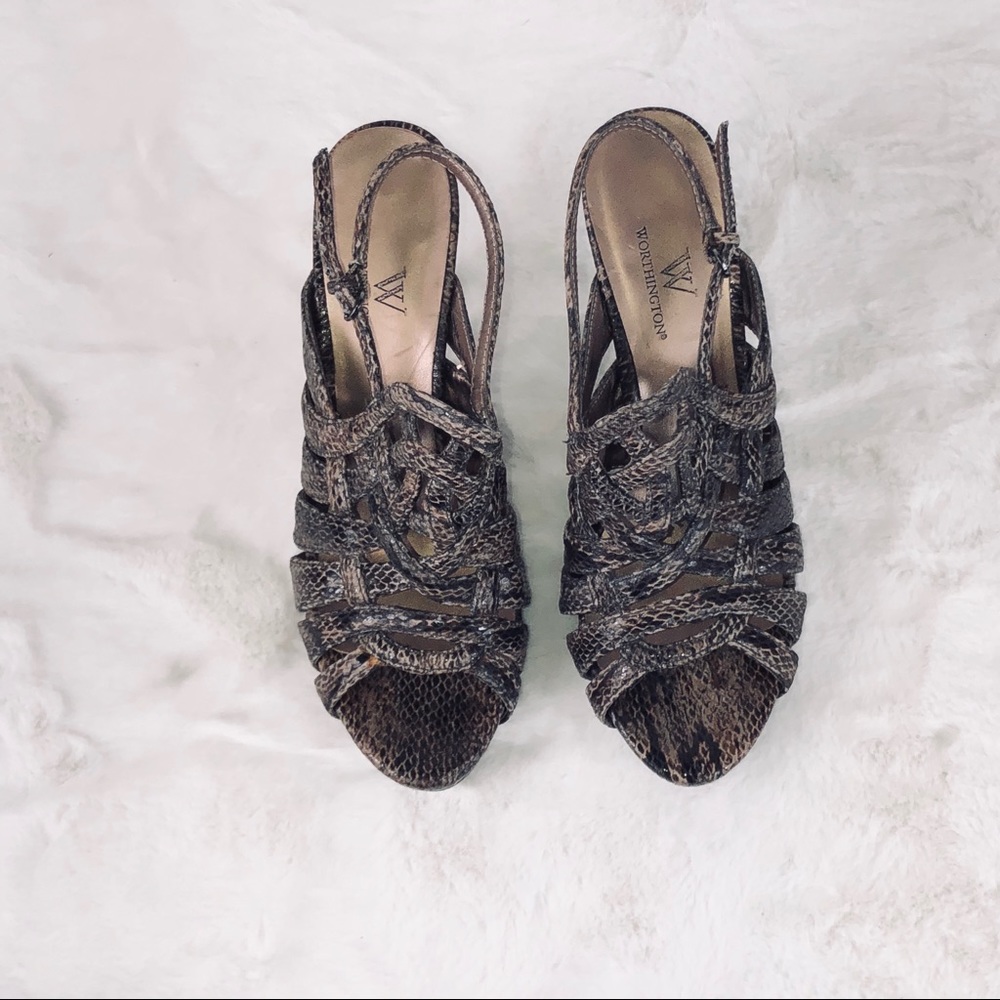Worthington Snake Skin Print Heels